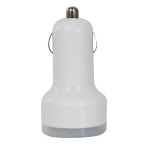 White Dual USB Universal Adapter Car Charger